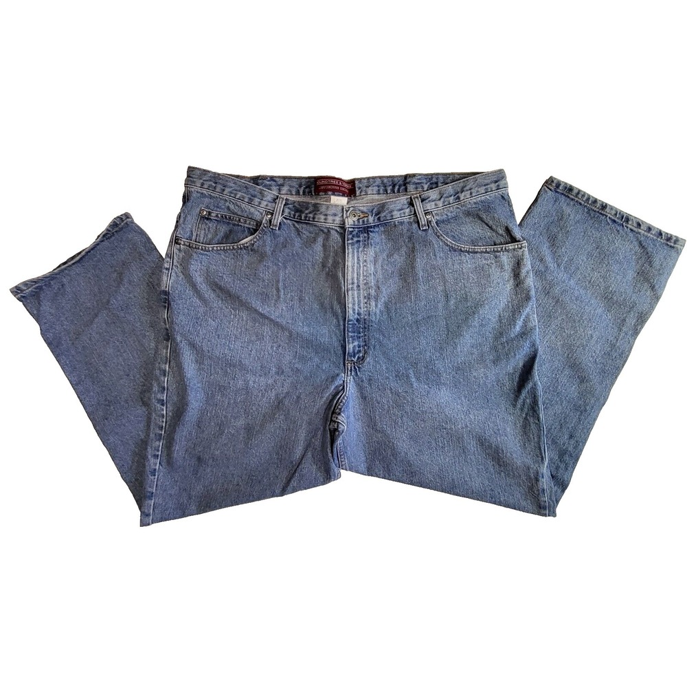 Men's Sz 44x30 Roundtree‎ & Yorke Authentic Denim Jeans Stone Washed Relaxed Fit